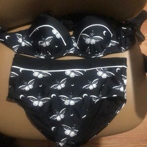 Black craft moth high waisted bathing suit